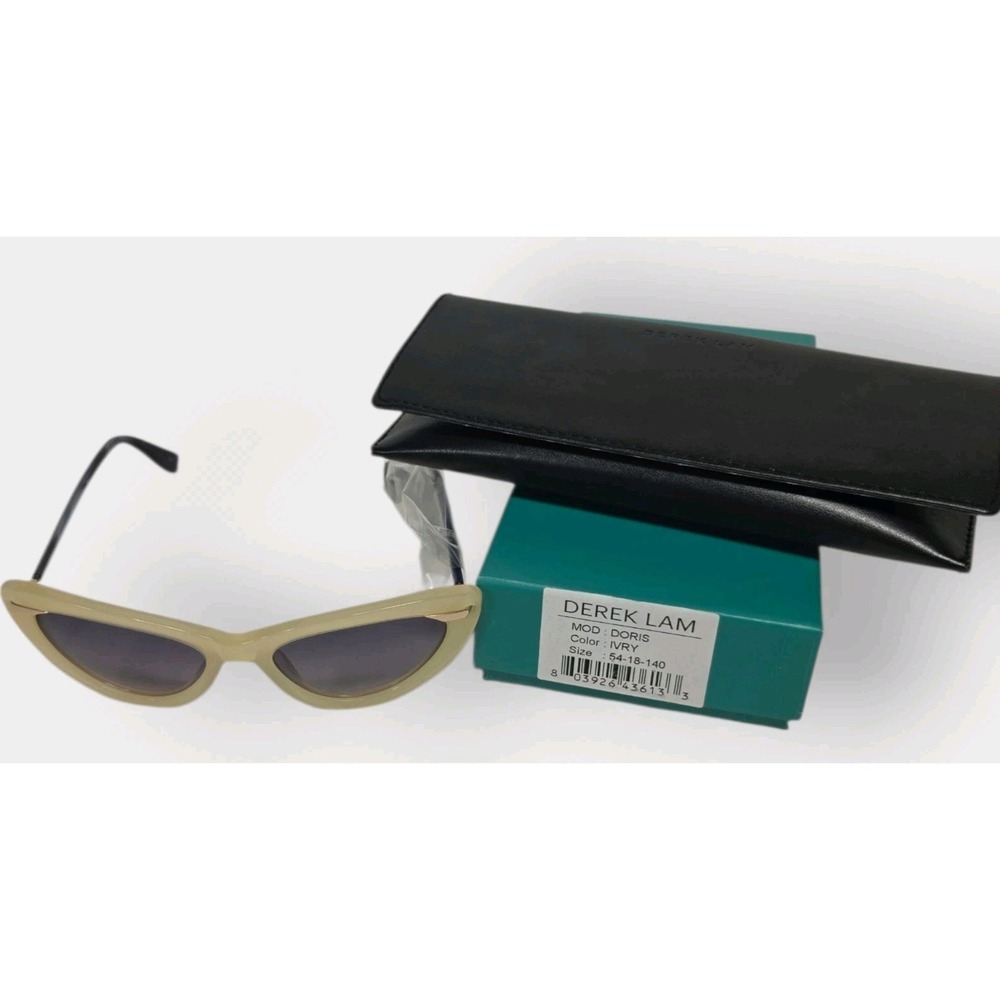 NEW Derek Lam Designer Women's Doris IVORY UV Sunglasses CAT EYES BOX BAG